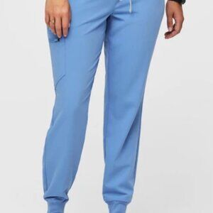 Figs High Waisted Zamora Jogger Scrub Pants Size Medium Ceil Blue